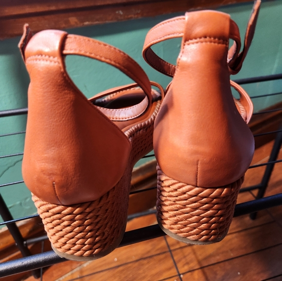 Sarto by Franco Sarto Via Flatform Sandals Rope Espadrille Red Brown, Size 7.5 - Picture 5 of 6